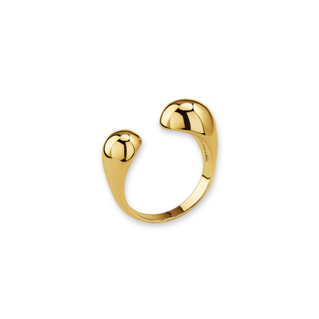 ANEL ALMAS GEMEAS - REVESTIDO A OURO 18K