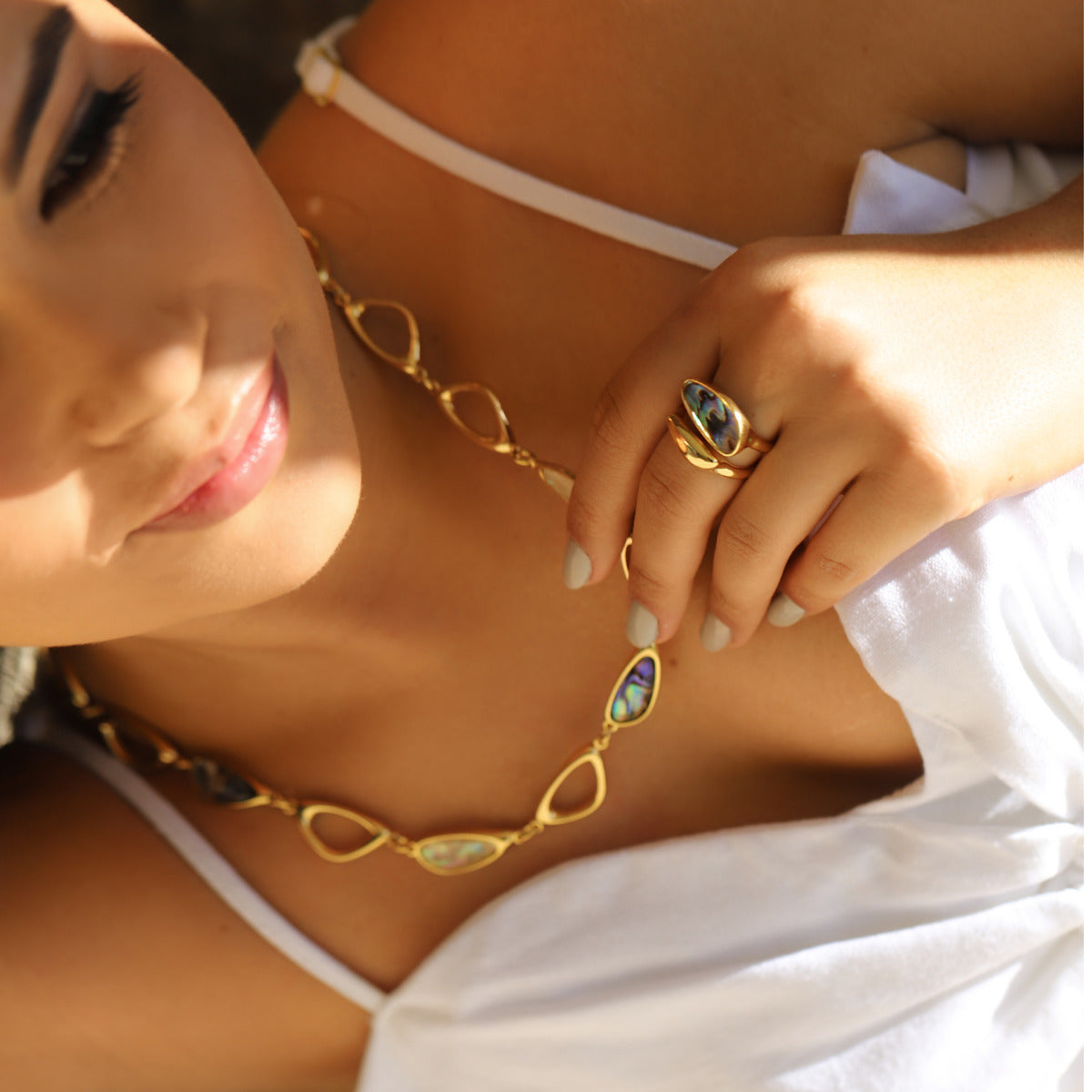 CONJUNTO ABALONE ENCANTO - BANHO OURO