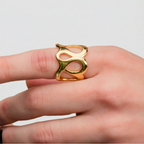 ANEL SÓLIDA LEVEZA - REVESTIDO A OURO 18K