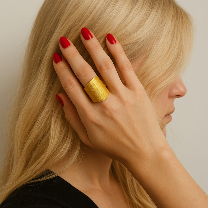 ANEL MANTO CELESTE - REVESTIDO A OURO 18K