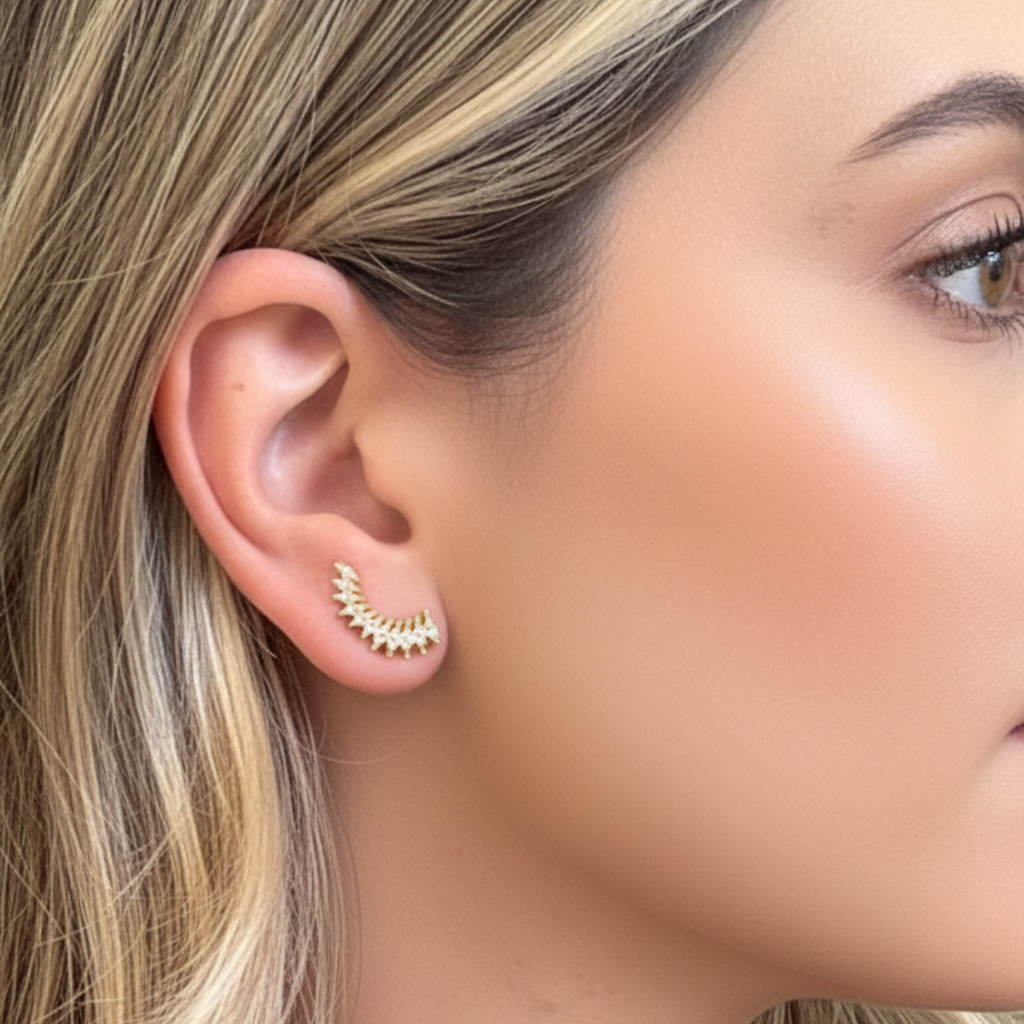 BRINCO GOTAS DE LUZ - REVESTIDO A OURO 18K