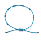 PULSEIRA 7 NÓS DA PAZ AZUL COM PRATA 925