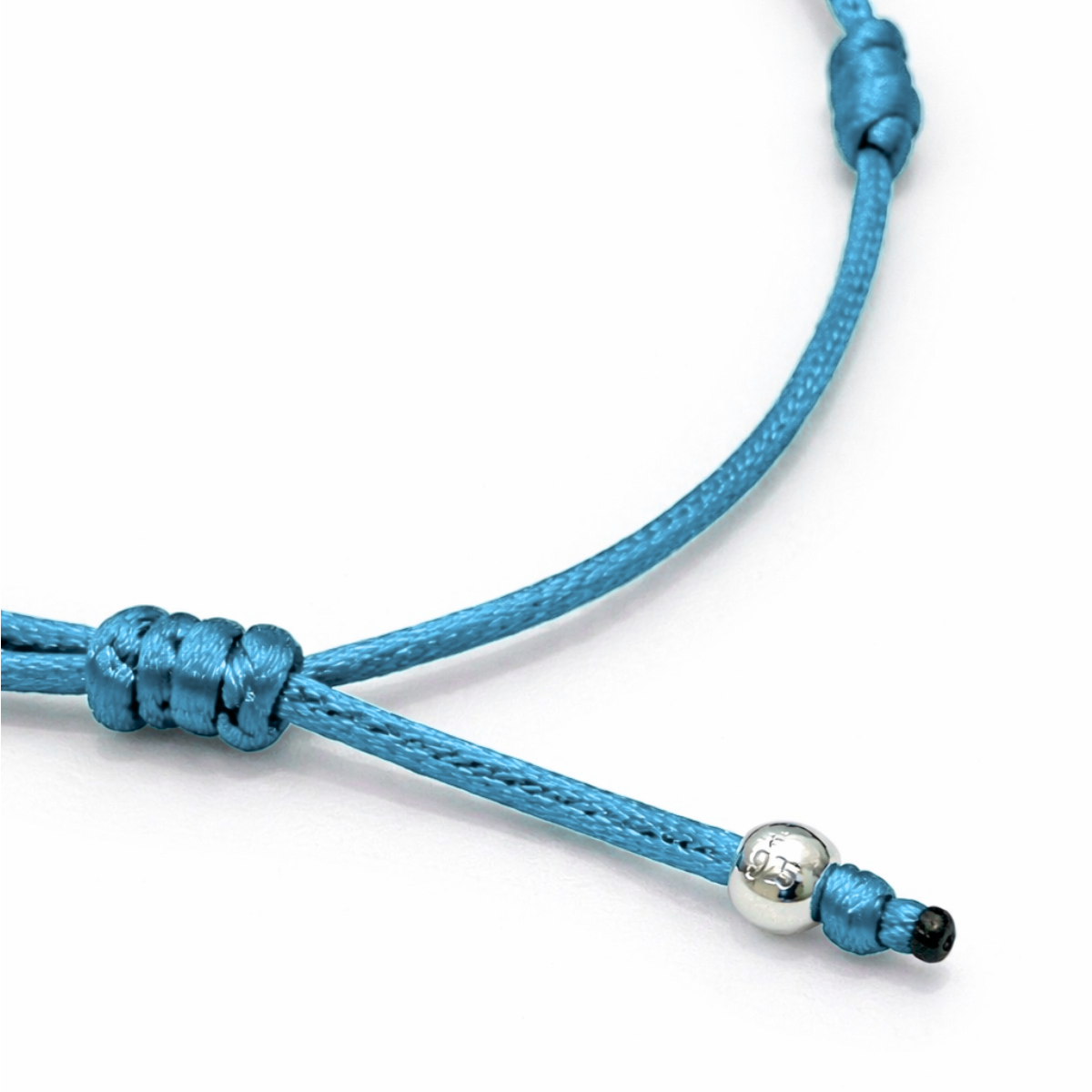 PULSEIRA 7 NÓS DA PAZ AZUL COM PRATA 925