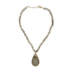 COLAR QUARTZO COM PINGENTE DE CRISTAL COM DOURADO