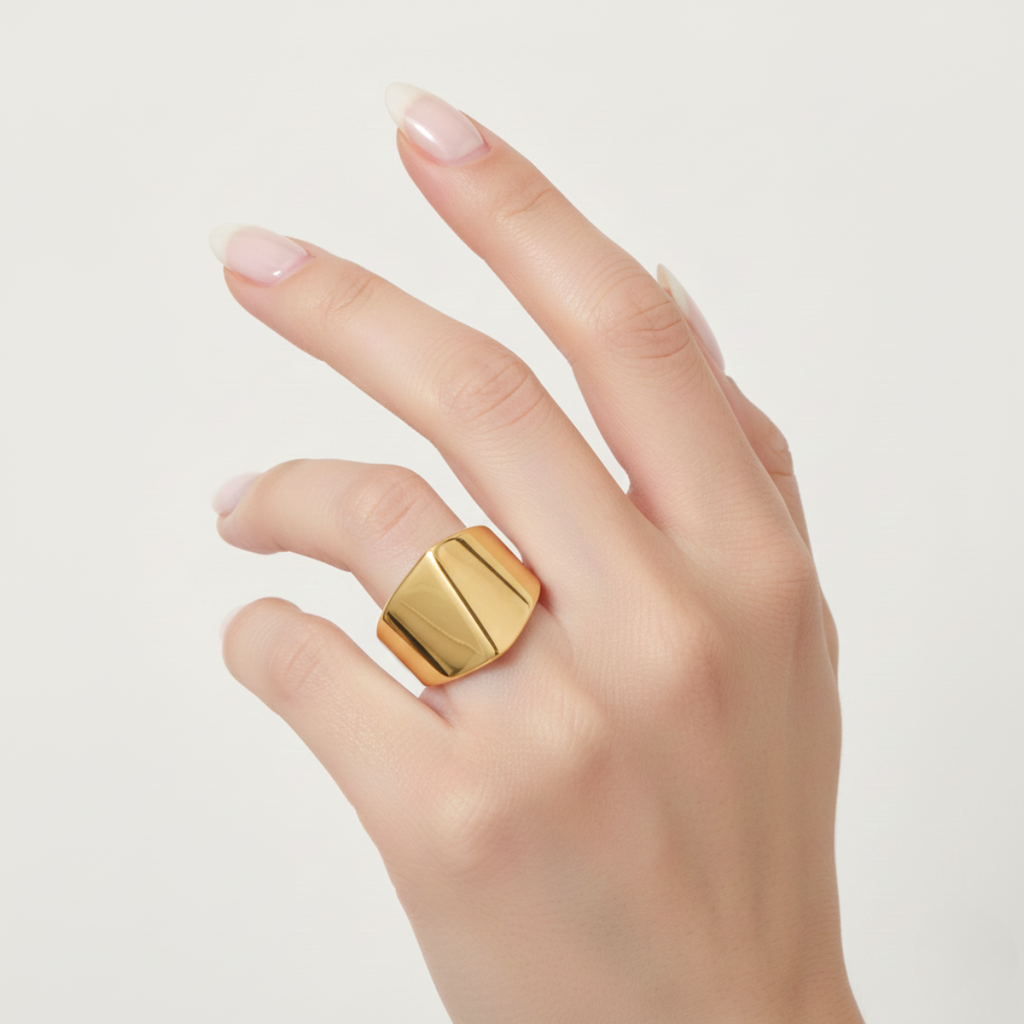 ANEL VECTOR - REVESTIDO A OURO 18K