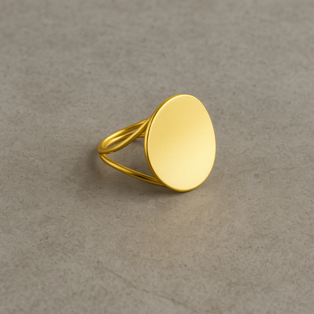 ANEL ESFERA CELESTE - REVESTIDO A OURO 18K