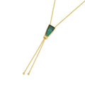 COLAR ESTILO GRAVATA DE ESMERALDA - REVESTIDO A OURO 18K