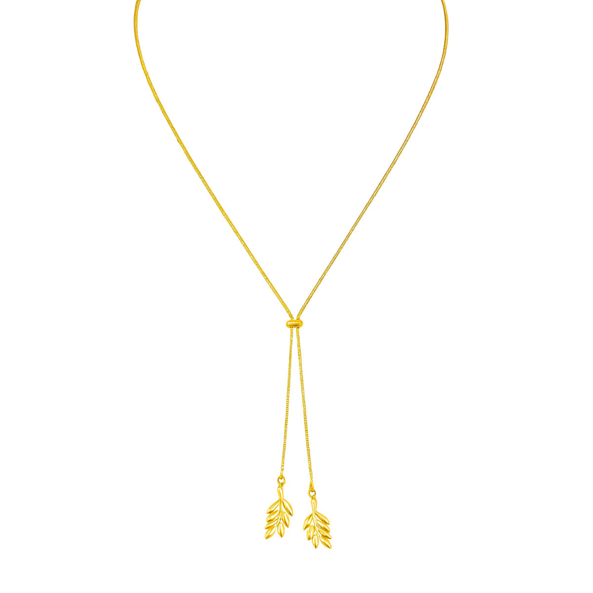COLAR GRAVATA BOHO LEAVES - BANHO OURO