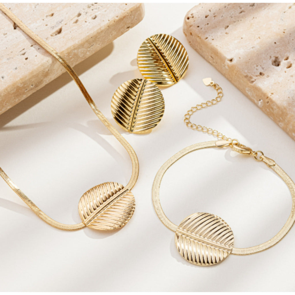 PULSEIRA FOLHA VIVA - REVESTIDA A OURO 18K