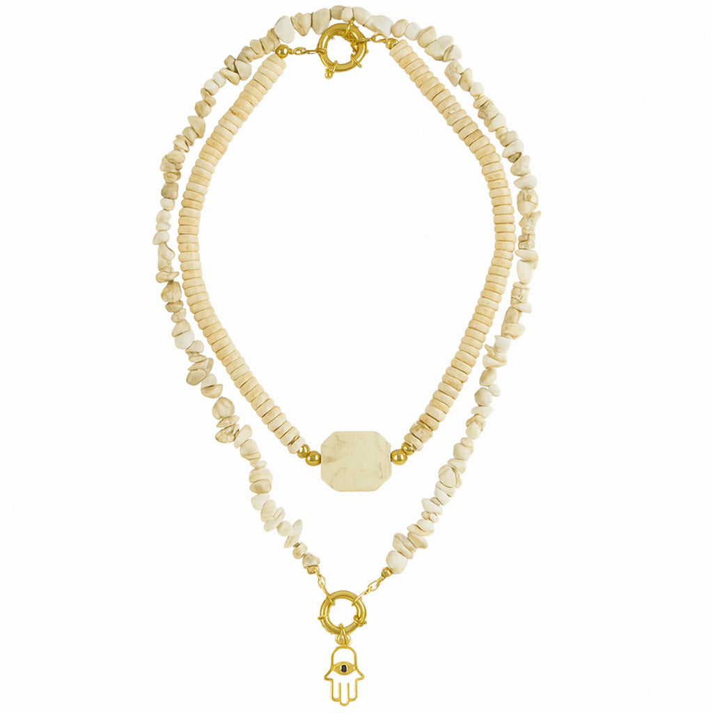 COLAR HOWLITA SERENA - ACABAMENTO BANHADO A OURO 18K
