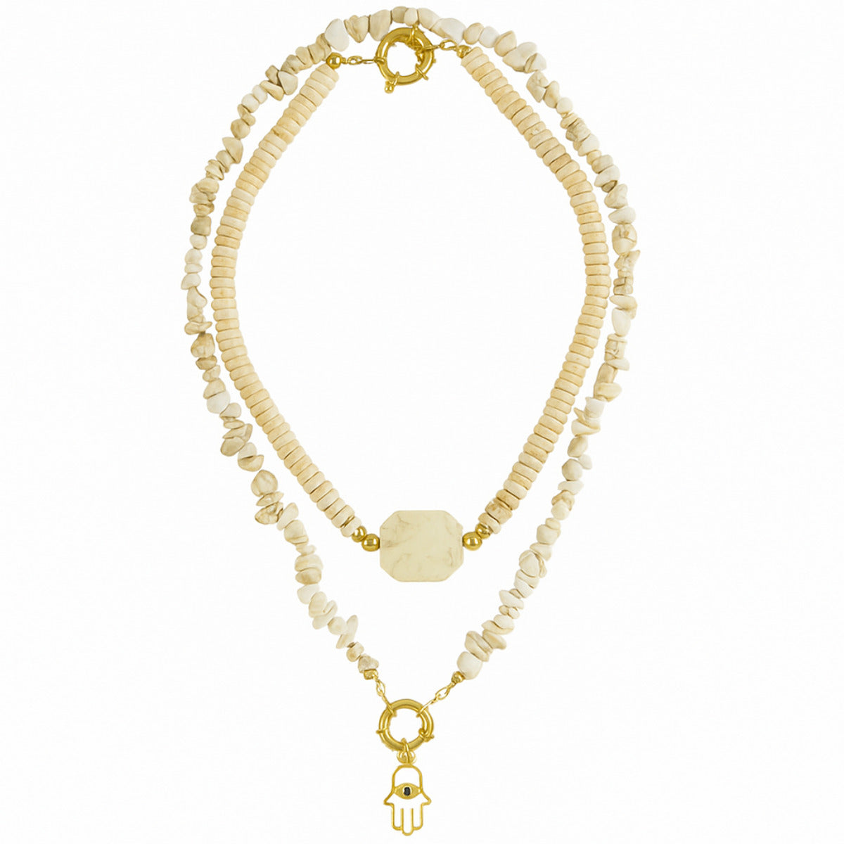 COLAR HOWLITA SERENA - ACABAMENTO BANHADO A OURO 18K