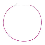 GARGANTILHA RIVIERA CRAVEJADA COM ZIRCÔNIA RUBI ROSE - PRATA 925