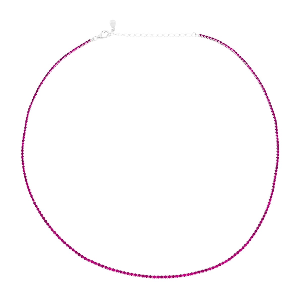 GARGANTILHA RIVIERA RUBI ROSE - PRATA 925