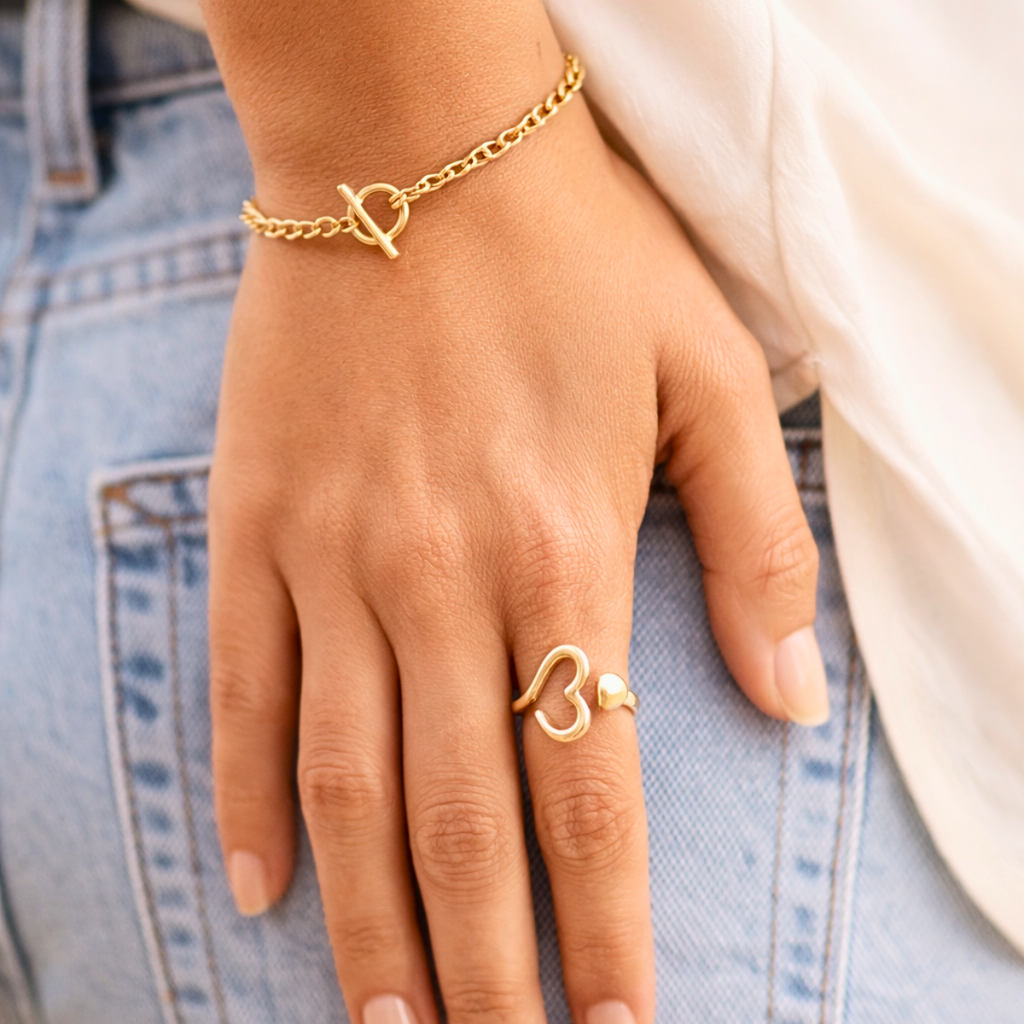 ANEL AMOR LIVRE - REVESTIDO A OURO 18K
