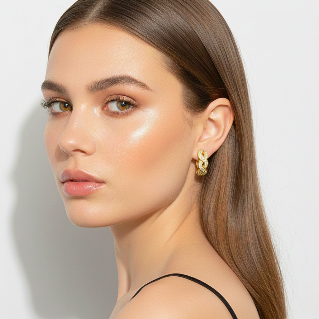 BRINCO TRAMA VIVA - REVESTIDO A OURO 18K