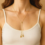 COLAR GRAVATA BOHO LEAVES - BANHADO A OURO 18K