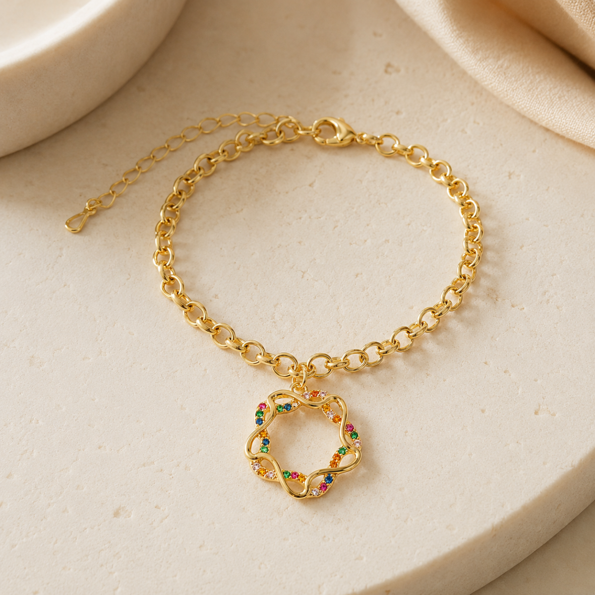 PULSEIRA ESPIRAL - BANHADA A OURO 18K