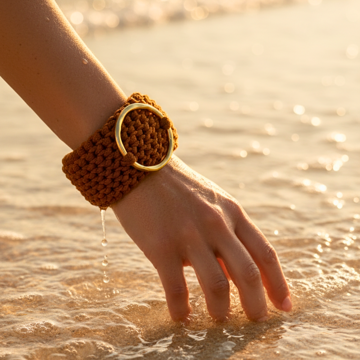 PULSEIRA TRAMA SOLE - BANHO OURO