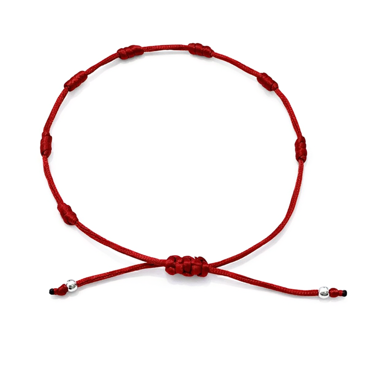PULSEIRA 7 NÓS DA PROTEÇÃO VERMELHA - PRATA 925