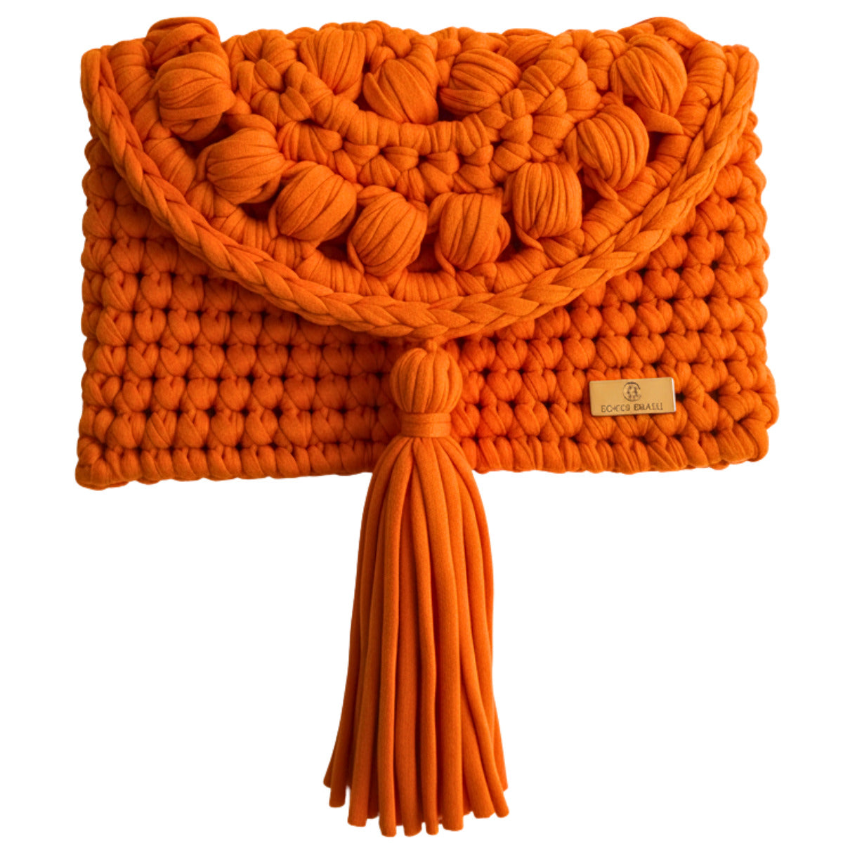 BOLSA TRAMA TASSEL LARANJA - FEITA À MÃO