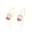 BRINCO GEODO DE AMETISTA LONGO - REVESTIDO A OURO 18K