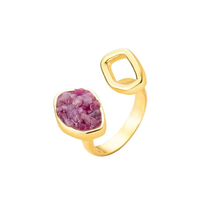 ANEL LÚMEN AMETISTA - REVESTIDO A OURO 18K