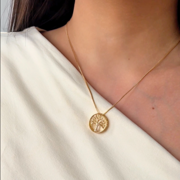 COLAR ÁRVORE DA VIDA - REVESTIDO A OURO 18K