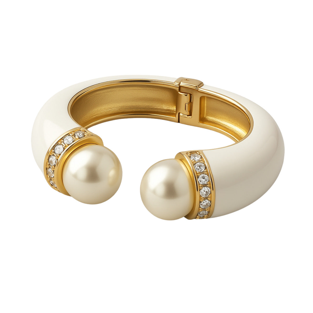BRACELETE GLAMOUR BRANCO COM PÉROLA