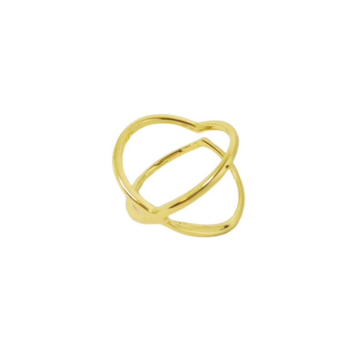ANEL CONTORNO CORACÃO PARA FALANGE / MINDINHO - REVESTIDO A OURO 18K