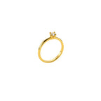 ANEL SOLITÁRIO BELLE - BANHADO A OURO 18K