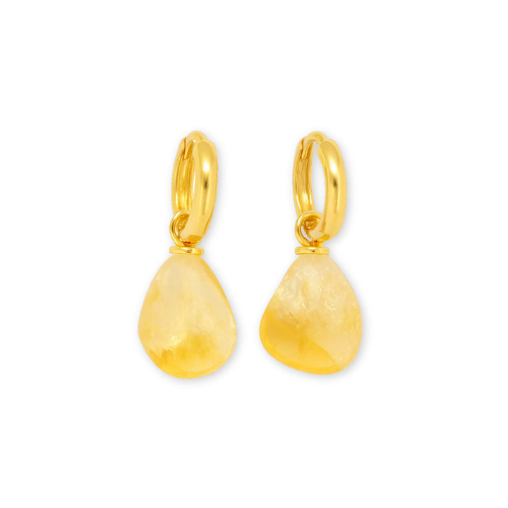ARGOLA ARTICULADA COM CITRINO - BANHADO A OURO 18K