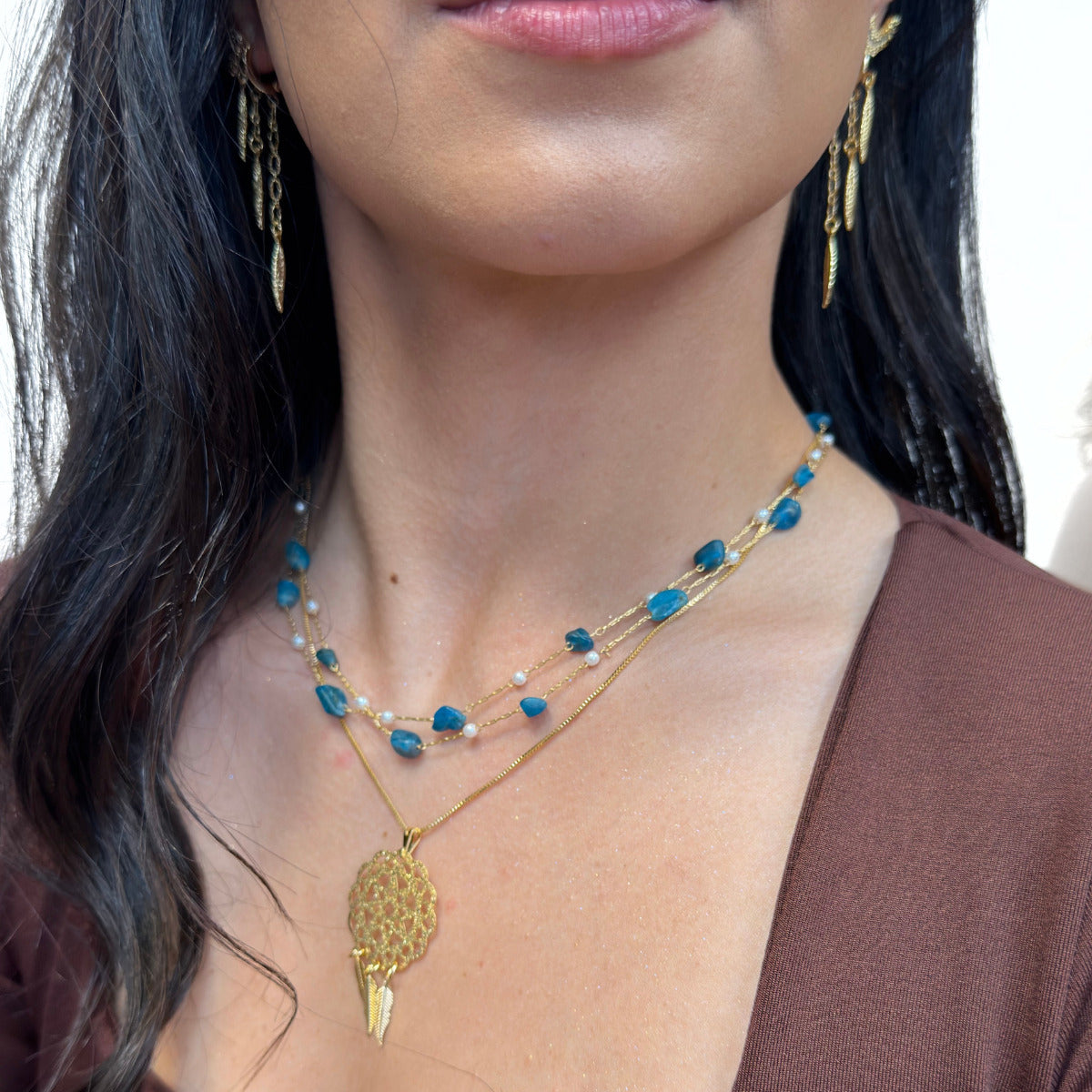 COLAR DREAMCATCHER - BANHO OURO
