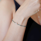 PULSEIRA DE TURQUESA AFRICANA COM PÉROLA - PRATA 925