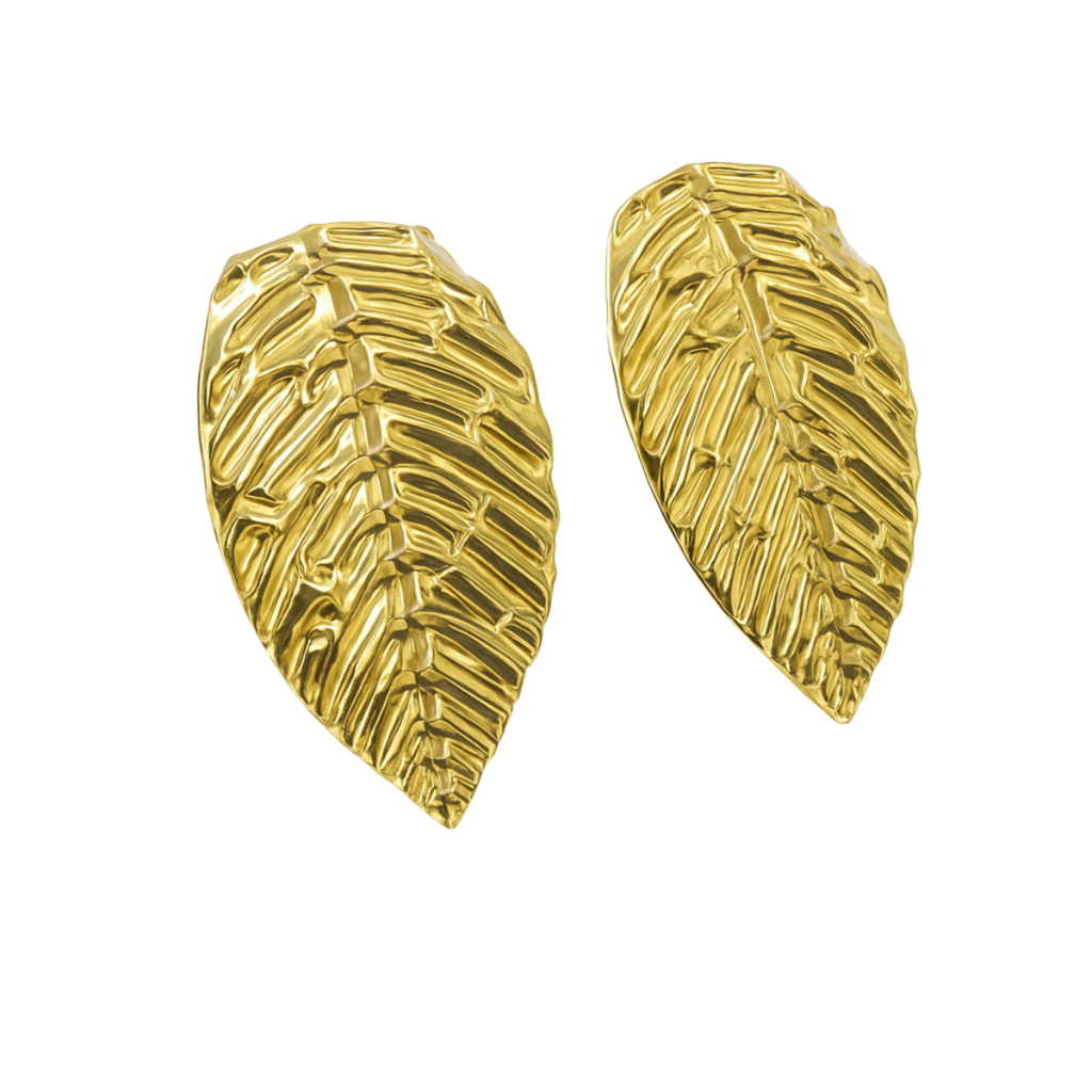 BRINCO FOLHA SAGRADA - REVESTIDO A OURO 18K