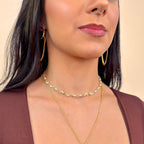 COLAR OLHO TURCO AZUL CLARO - BANHADO A OURO 18K