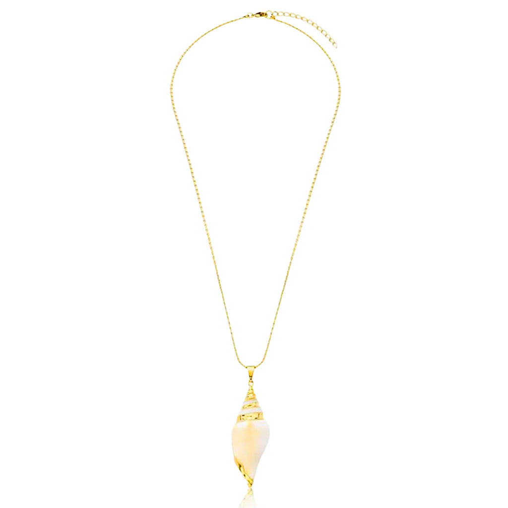 COLAR COM PINGENTE DE CARAMUJO - BANHADO A OURO 18K