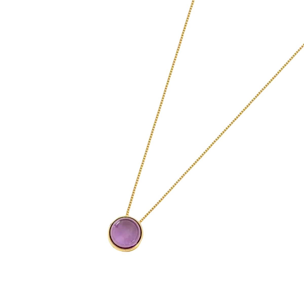 COLAR ORBE DE AMETISTA - BANHO OURO