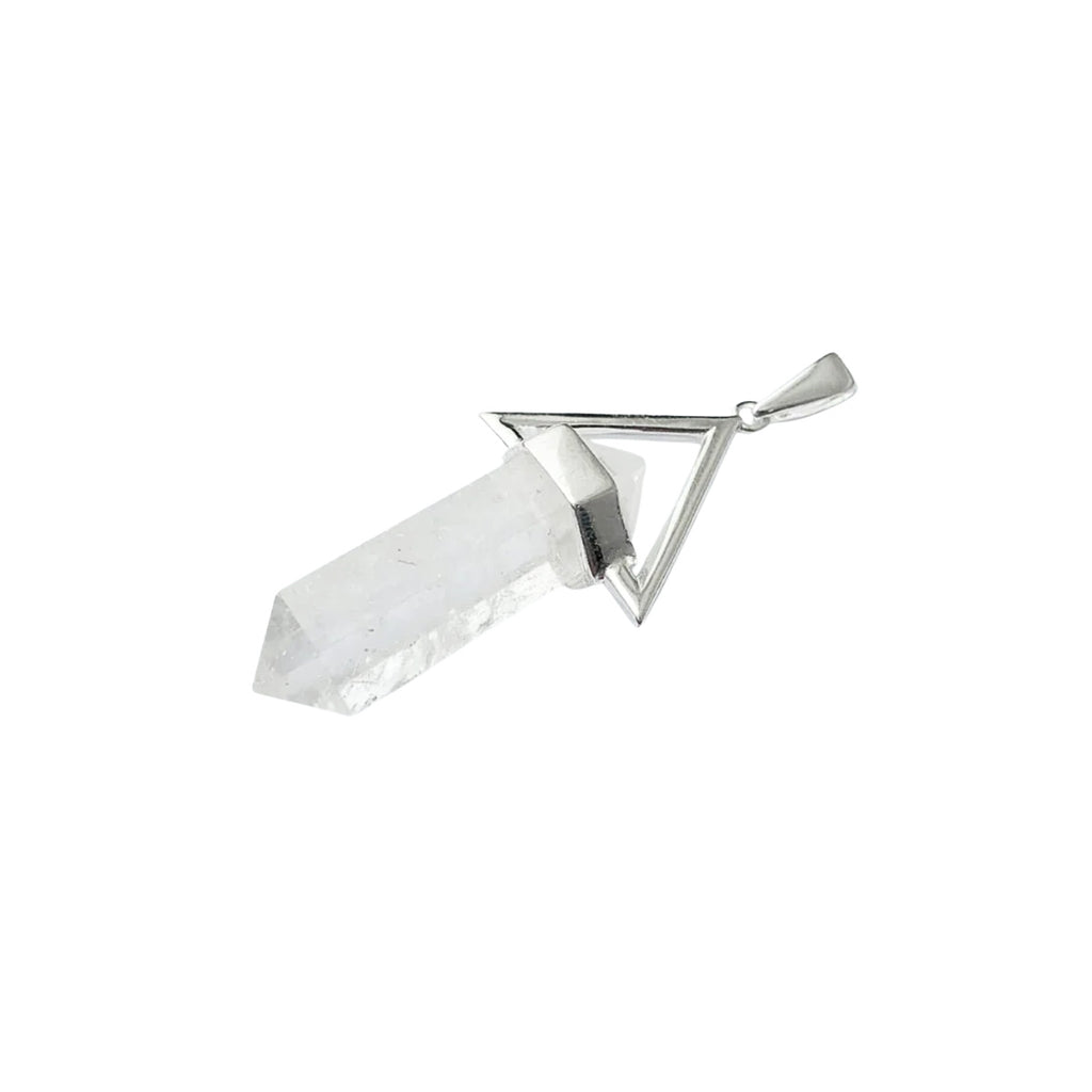 PINGENTE CRISTAL QUARTZO TRANSPARENTE - PRATA 925