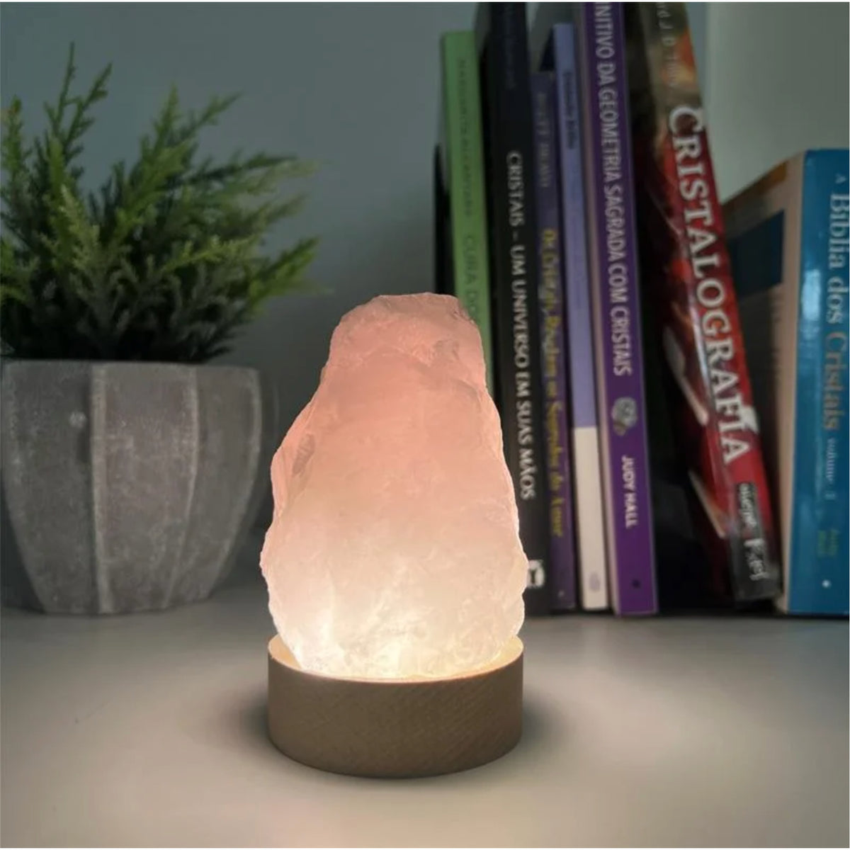 LUMINÁRIA DE QUARTZO ROSA