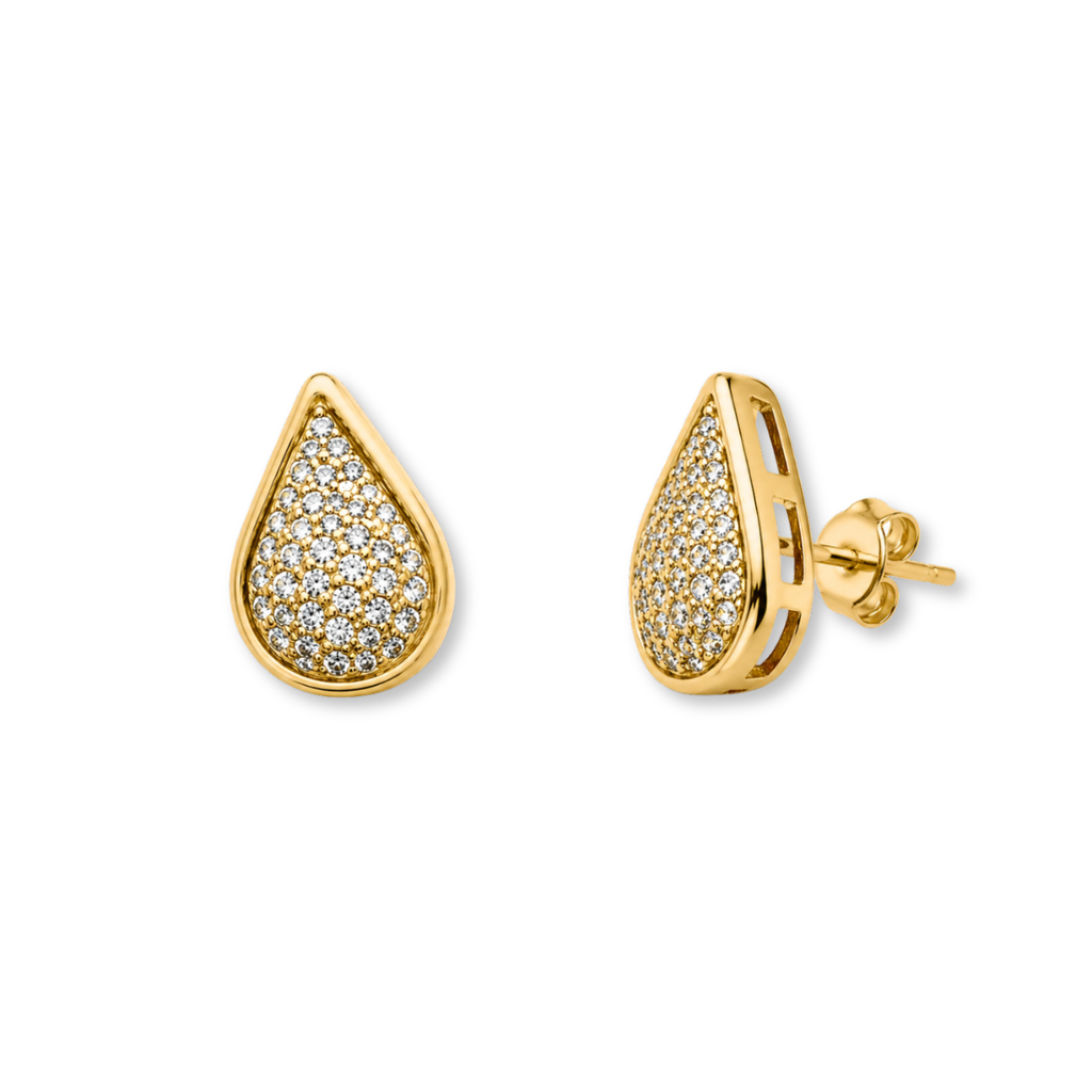 BRINCO CHUVA DE CRISTAIS - REVESTIDO A OURO 18K