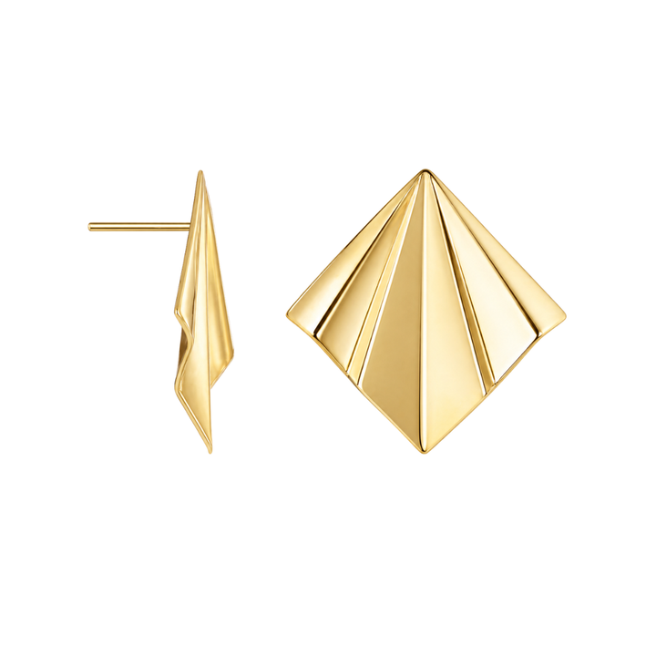 BRINCO ORIGAMI - REVESTIDO A OURO 18K