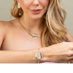 PULSEIRA FOLHA VIVA - REVESTIDA A OURO 18K