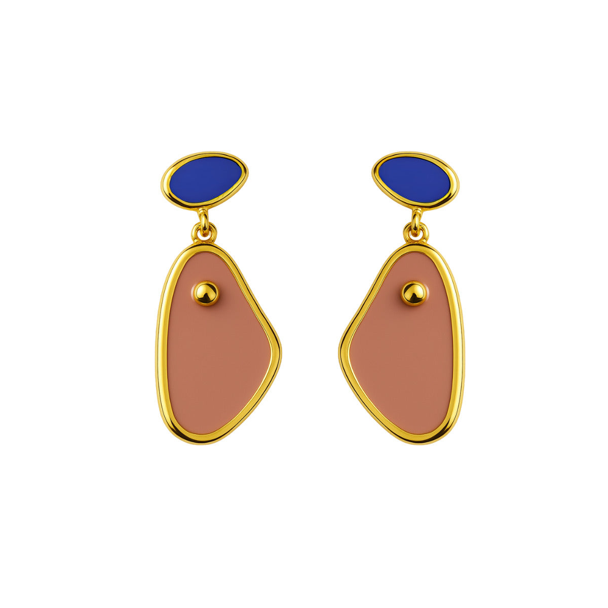 BRINCO ECO NATURAL ROSA E AZUL - BANHO OURO