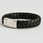 PULSEIRA COURO PRETO COM FECHO IMÃ