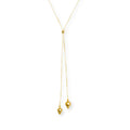 COLAR LARIAT DOURADO COM ESFERAS - BANHADO A OURO 18K