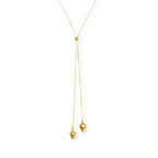 COLAR LARIAT DOURADO COM ESFERAS - BANHADO A OURO 18K