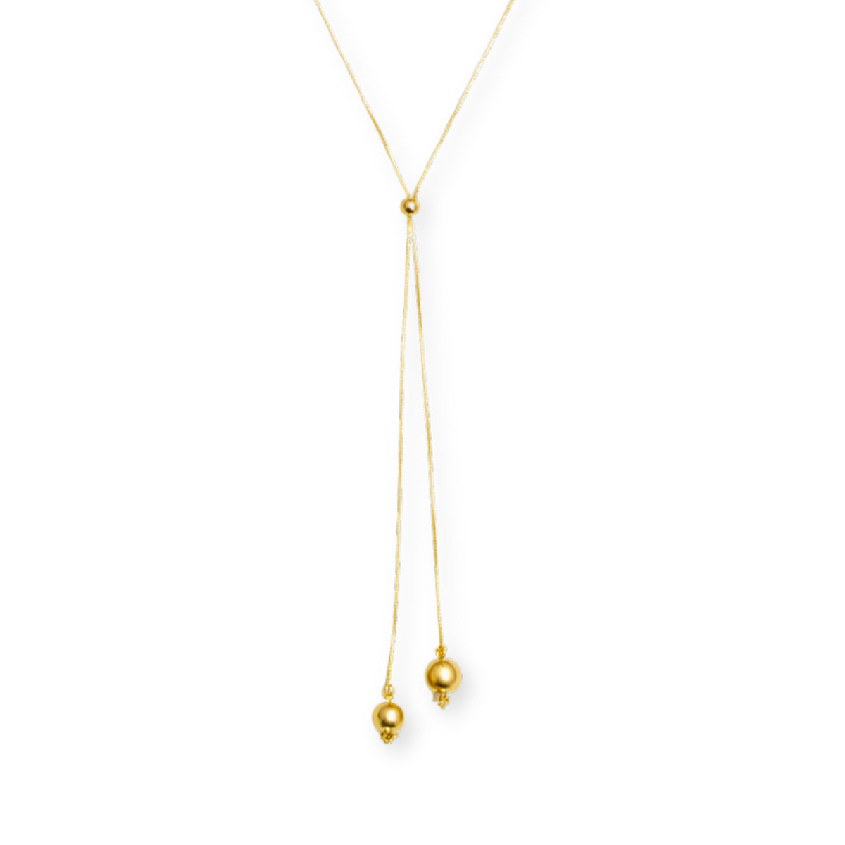 COLAR LARIAT DOURADO COM ESFERAS - BANHO OURO