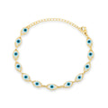 PULSEIRA OLHO TURCO AZUL CLARO - BANHADO A OURO 18K
