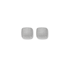 BRINCO CUBO DE CRISTAL - REVESTIDO A RÓDIO BRANCO