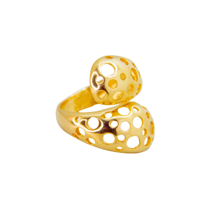 ANEL CORAL - REVESTIDO A OURO 18K
